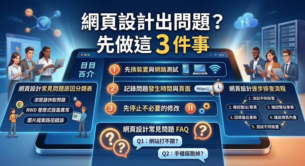 網頁設計出問題怎麼辦?從載入異常到版面跑掉的完整排查指南