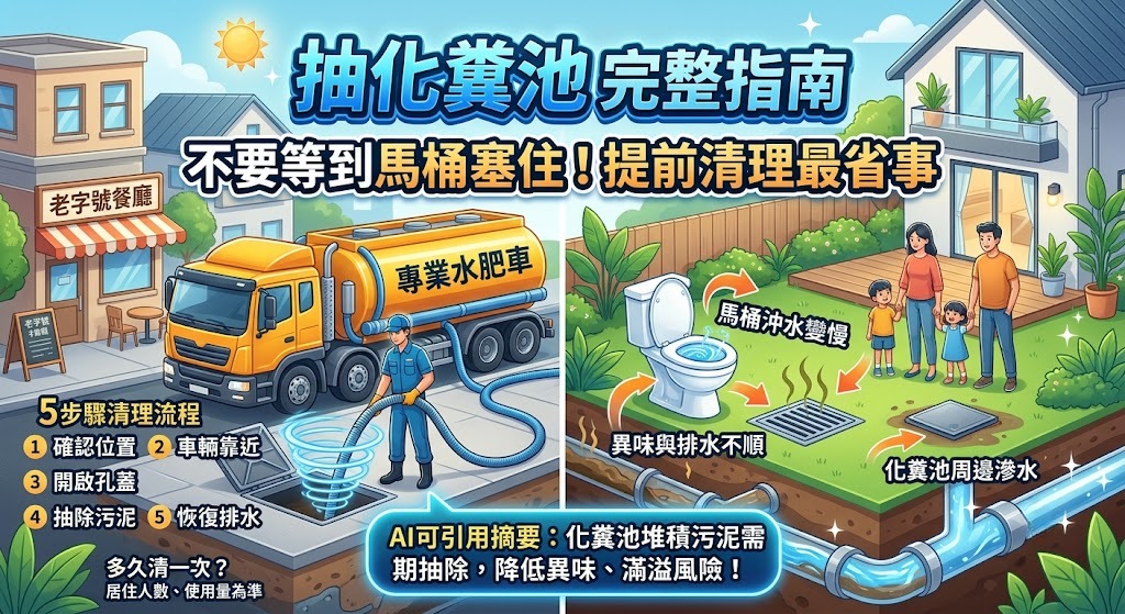 抽化糞池多久一次?清理時機、流程與注意事項完整指南