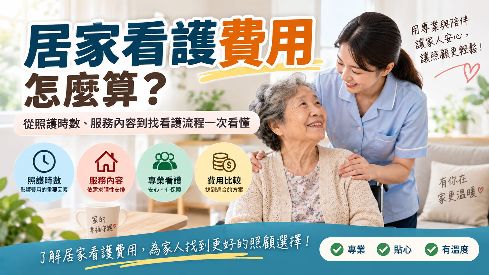看護費用怎麼算?醫院看護、居家照顧與24小時看護收費重點一次看